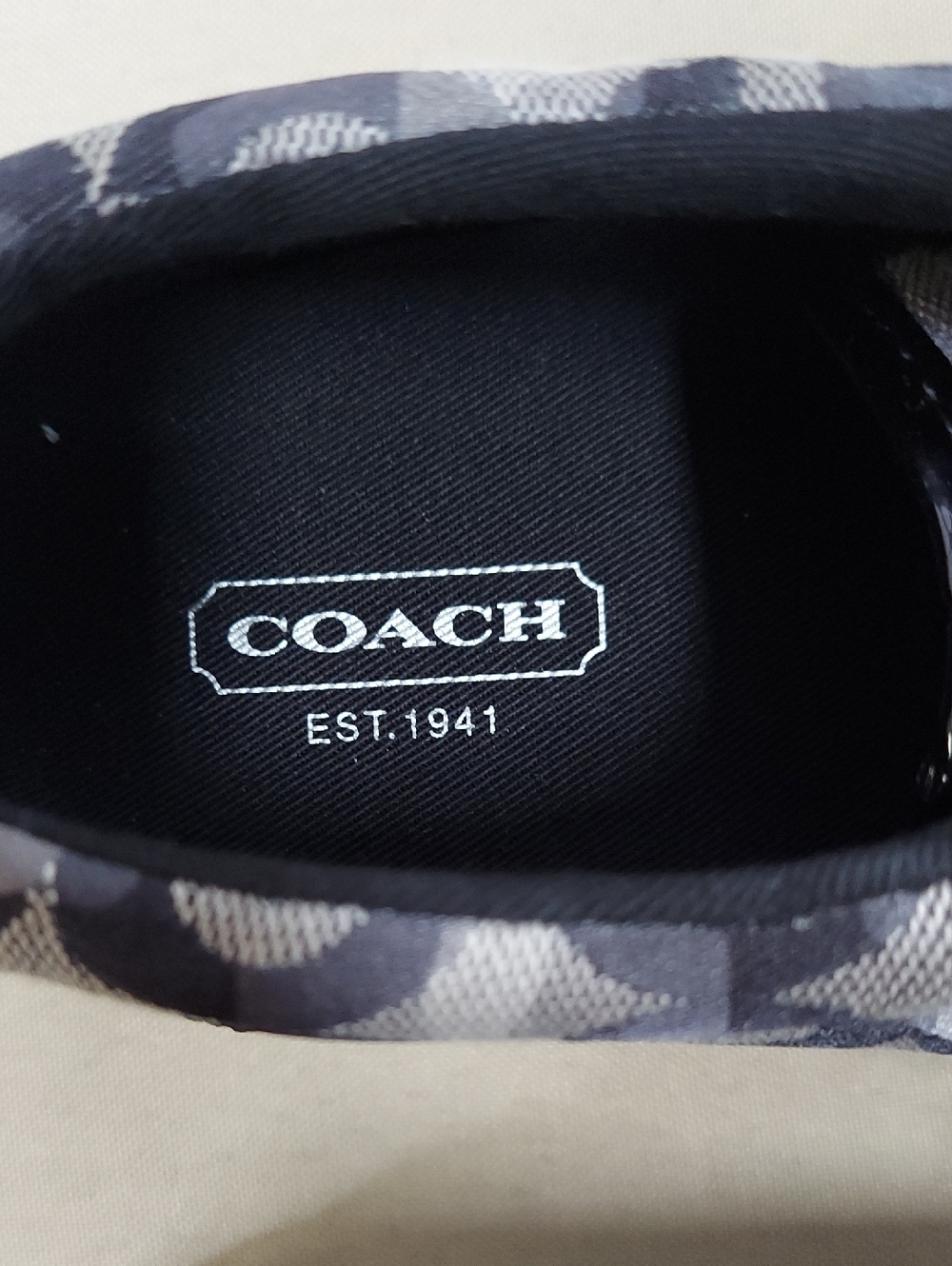 Coach Shoes, Size 8, Logo Fabric, Black & Gray, Patent Leather Heel - Picture 3 of 12